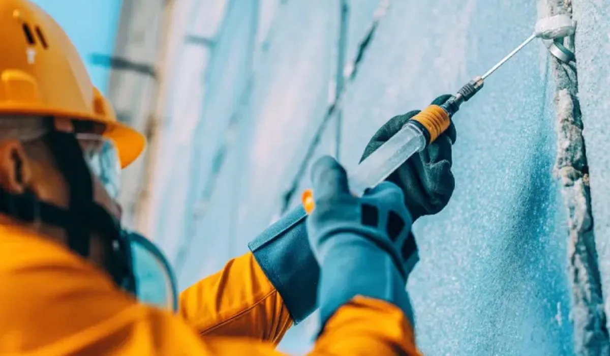Rope access crack repair and injection