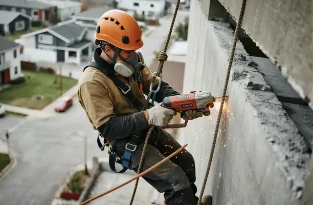 Rope access concrete repair and plastering