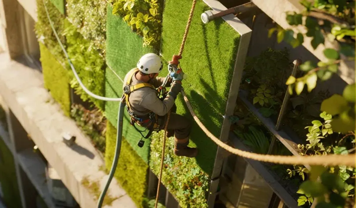 Vertical plant wall installation and maintenance